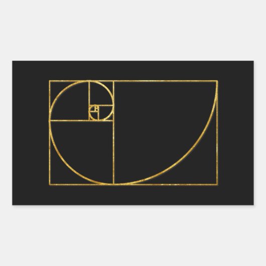 Sticker Rectangulaire Ratio d'or Spirale Sacrée Fibonacci (Devant)