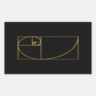 Sticker Rectangulaire Ratio d'or Spirale Sacrée Fibonacci