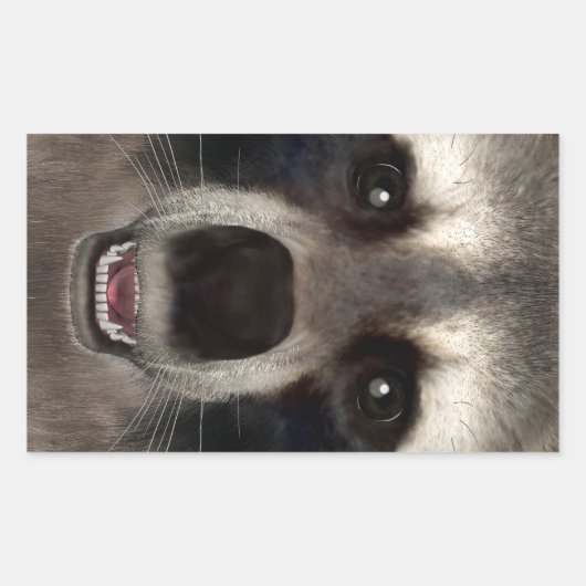 Sticker Rectangulaire Raton laveur (Devant)