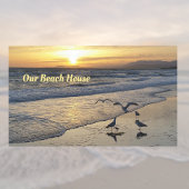 Sticker Rectangulaire Raviers sur la plage au coucher du soleil