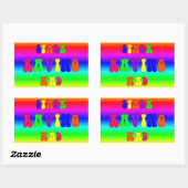 Sticker Rectangulaire Raving Rainbow Optique Illusion (Feuille)