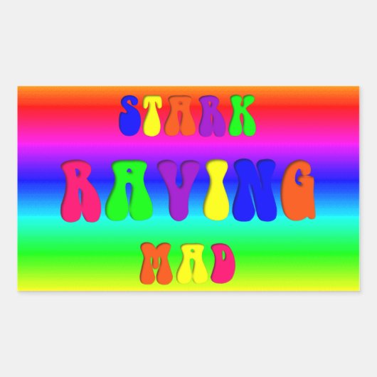 Sticker Rectangulaire Raving Rainbow Optique Illusion (Devant)
