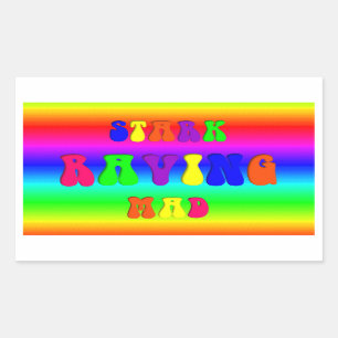 Sticker Rectangulaire Raving Rainbow Optique Illusion