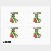 Sticker Rectangulaire Rawr Je suis un Dinofour 4e anniversaire Dinosaur  (Feuille)