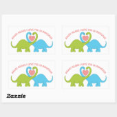 Sticker Rectangulaire Rawr Signifie Que Je T'Aime Dans Dinosaur Cute Din (Feuille)