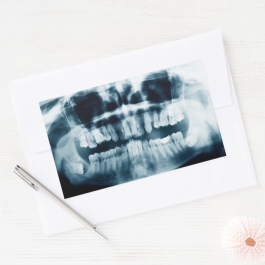 Sticker Rectangulaire Rayon X des dents (Enveloppe)