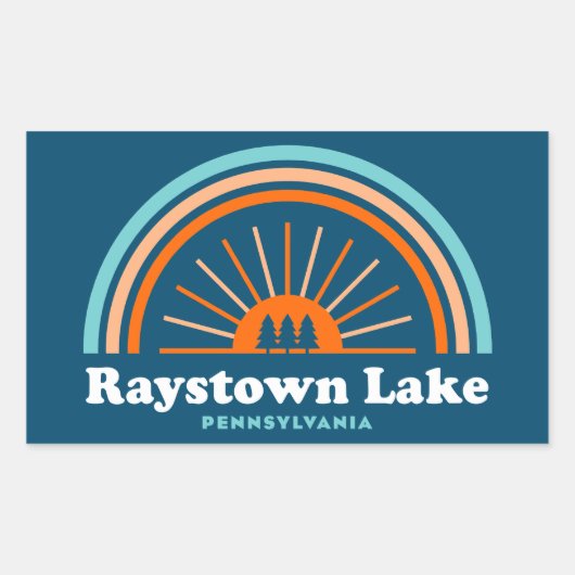 Sticker Rectangulaire Raystown Lake Pennsylvanie arc-en-ciel (Devant)