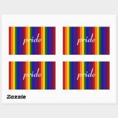 Sticker Rectangulaire Rayures arc-en-ciel (Feuille)