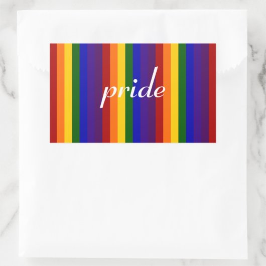 Sticker Rectangulaire Rayures arc-en-ciel (Sac)