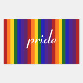 Sticker Rectangulaire Rayures arc-en-ciel (Devant)