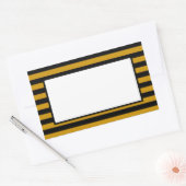 Sticker Rectangulaire rayures Brown, noir et blanc (Enveloppe)