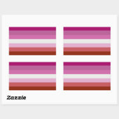 Sticker Rectangulaire Rayures du drapeau de fierté lesbienne (Feuille)