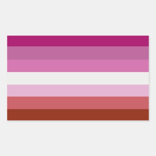 Sticker Rectangulaire Rayures du drapeau de fierté lesbienne (Devant)