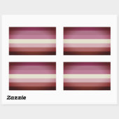 Sticker Rectangulaire Rayures du drapeau de fierté lesbienne (Feuille)
