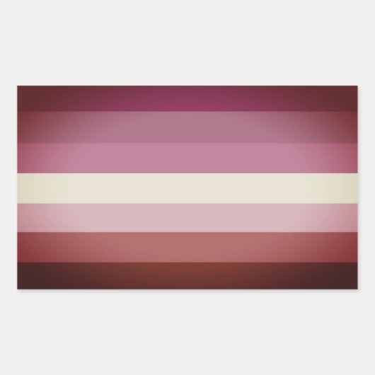 Sticker Rectangulaire Rayures du drapeau de fierté lesbienne (Devant)