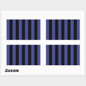 Sticker Rectangulaire Rayures noires et bleues (Feuille)
