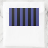 Sticker Rectangulaire Rayures noires et bleues (Sac)