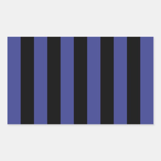 Sticker Rectangulaire Rayures noires et bleues (Devant)
