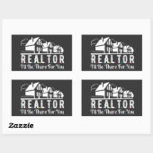 Sticker Rectangulaire Realtor là pour votre maison (Feuille)