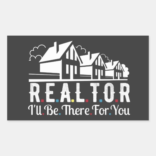 Sticker Rectangulaire Realtor là pour votre maison (Devant)