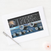 Sticker Rectangulaire Récepteur radio vintage à ondes courtes (Enveloppe)