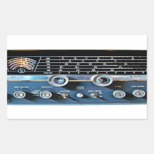 Sticker Rectangulaire Récepteur radio vintage à ondes courtes