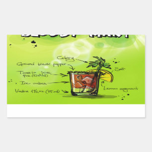Sticker Rectangulaire Recette Bloody Mary