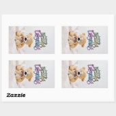 Sticker Rectangulaire Recherchez l'ours de nounours de bénédiction (Feuille)