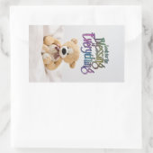 Sticker Rectangulaire Recherchez l'ours de nounours de bénédiction (Sac)