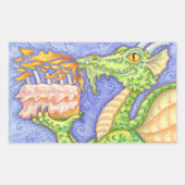 STICKER RECTANGULAIRE RÉCOLTE D'INCENDIE DRAGON ÉCLAIRANT LES BOUGIES D' (Devant)