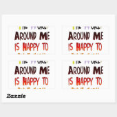 Sticker Rectangulaire Reconnaissant de vous avoir dans mon monde avec gr (Feuille)