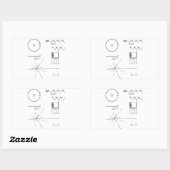 Sticker Rectangulaire Record d'or NASA Voyager (Feuille)