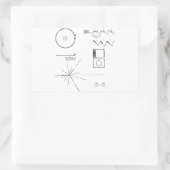 Sticker Rectangulaire Record d'or NASA Voyager (Sac)