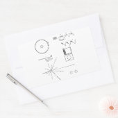 Sticker Rectangulaire Record d'or NASA Voyager (Enveloppe)