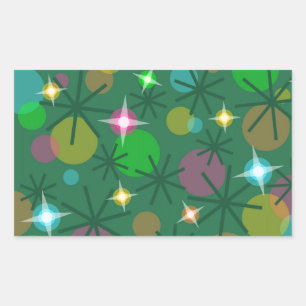 Sticker Rectangulaire Rectangle d'autocollant de lumières de Noël