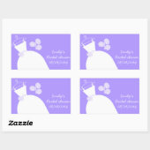 Sticker Rectangulaire Rectangle de "Fête des mariées" violette mariage (Feuille)