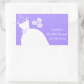 Sticker Rectangulaire Rectangle de "Fête des mariées" violette mariage (Sac)