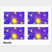 Sticker Rectangulaire Rectangle de l'autocollant de feux d'artifice (Feuille)