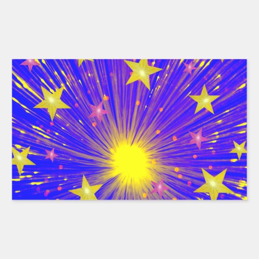 Sticker Rectangulaire Rectangle de l'autocollant de feux d'artifice (Devant)