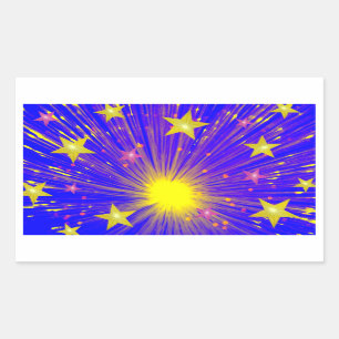 Sticker Rectangulaire Rectangle de l'autocollant de feux d'artifice