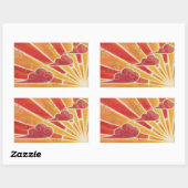 Sticker Rectangulaire Rectangle de l'autocollant du coucher de soleil (Feuille)