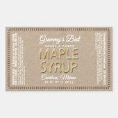 Sticker Rectangulaire Rectangle de sirop d'érable Kraft avec valeur nutr (Devant)
