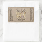 Sticker Rectangulaire Rectangle de sirop d'érable Kraft avec valeur nutr (Sac)