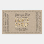 Sticker Rectangulaire Rectangle de sirop d'érable Kraft avec valeur nutr (Devant)