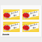 Sticker Rectangulaire rectangle de texte Rose espagnol (Feuille)