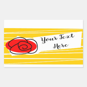 Sticker Rectangulaire rectangle de texte Rose espagnol