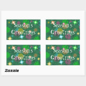 Sticker Rectangulaire Rectangle des Bonnes Fêtes de Noël (Feuille)
