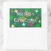 Sticker Rectangulaire Rectangle des Bonnes Fêtes de Noël (Sac)