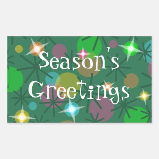 Sticker Rectangulaire Rectangle des Bonnes Fêtes de Noël (Devant)
