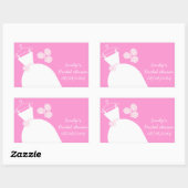 Sticker Rectangulaire Rectangle "Fête des mariées" rose mariage (Feuille)